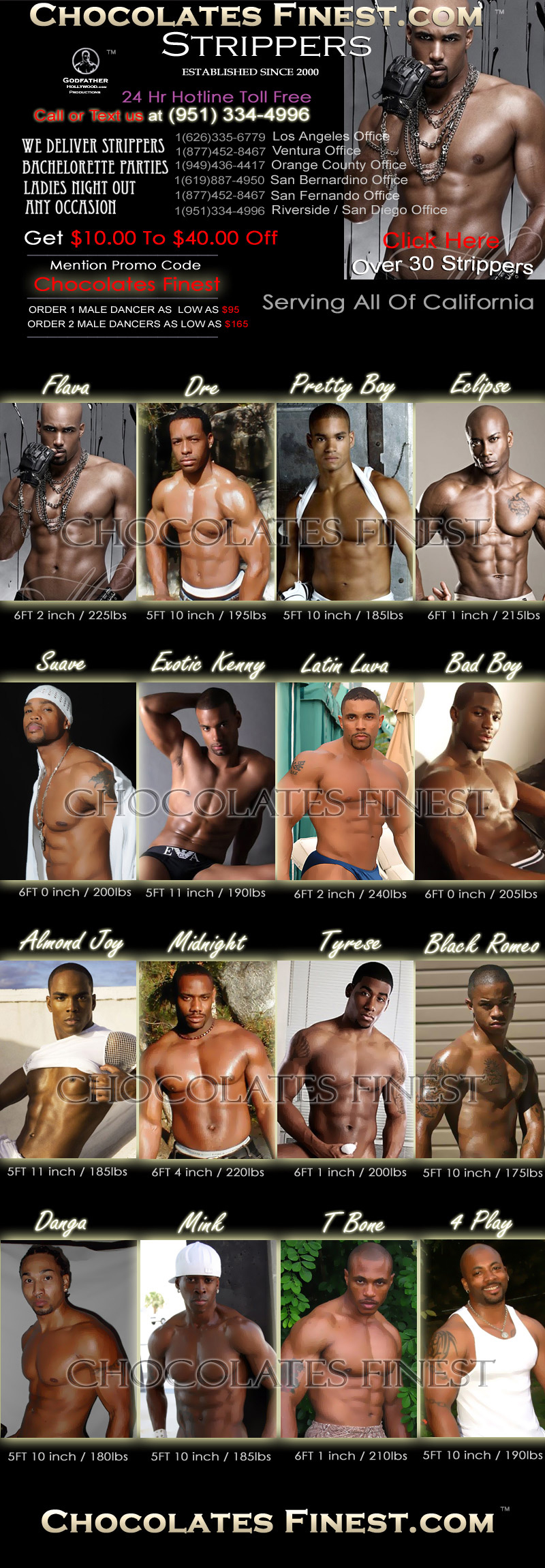 Print Black Male Strippers Los Angeles